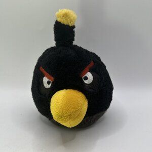 2010 Commonwealth 6" Black Angry Bird Medium Bomb No Sound Plush